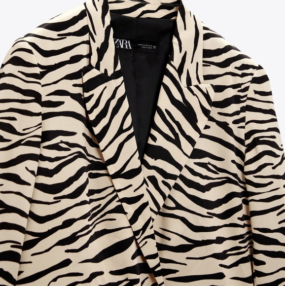 Zara ANIMAL PRINT SATIN EFFECT BLAZER zebra bloggers Favorite - Picture 14 of 16